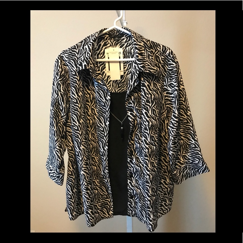 New with tags faux tank top blouse.
